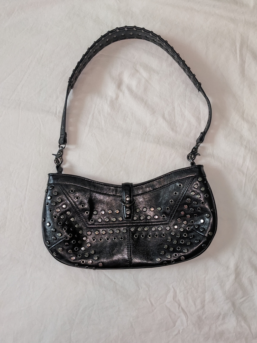 Zara Black Studded Women’s Shoulder Bag - Picture 2 of 8